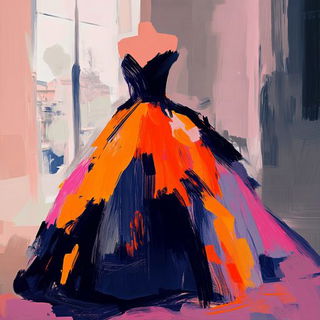 Contourium style, Midjourney V6.1: haute-couture fashion outfit