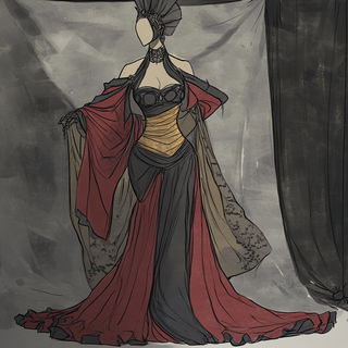 Mythopilgrimage style, Midjourney V6.1: haute-couture fashion outfit