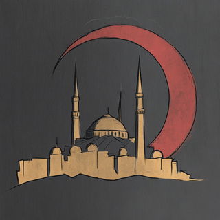 Mythopilgrimage style, Midjourney V6.1: bold minimalist logo design for Istanbul city municipal services