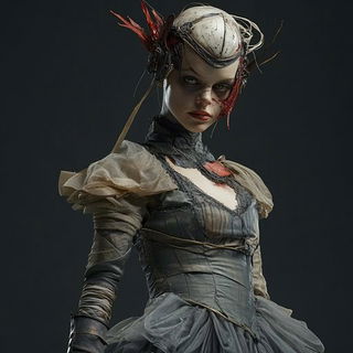 Gearwash style, Midjourney V6.1: haute-couture fashion outfit