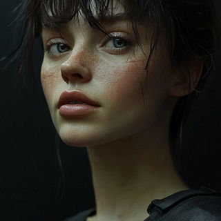Gearwash style, Midjourney V6.1: photographic portrait of female protagonist