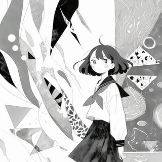 Blackpaper Diaspora style, Midjourney V6.1: black-and-white manga comic strip