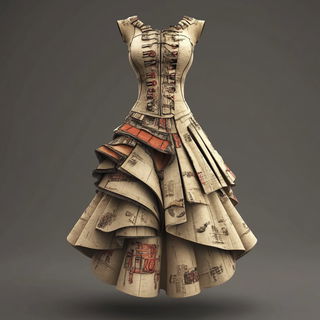 Refracted Ash Geometry style, Midjourney V6.1: haute-couture fashion outfit