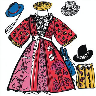 Stratofilm style, Midjourney V6.1: haute-couture fashion outfit