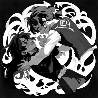 Medusa Halftone style, Midjourney V6.1: black-and-white manga comic strip