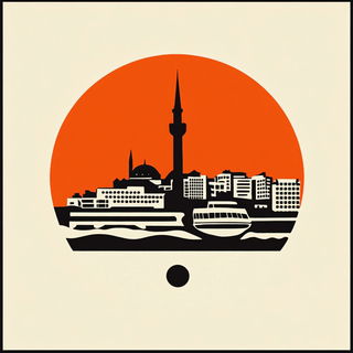 Tealectrum style, Midjourney V6.1: bold minimalist logo design for Istanbul city municipal services