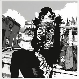 Tealectrum style, Midjourney V6.1: black-and-white manga comic strip