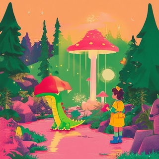 Blueware Manuscriptism style, Midjourney V6.1: retro fairy-tale illustration