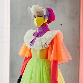 Blueware Manuscriptism style, Midjourney V6.1: haute-couture fashion outfit