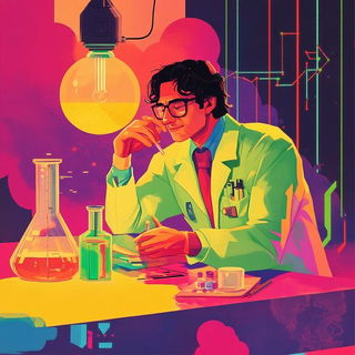 Blueware Manuscriptism style, Midjourney V6.1: editorial illustration for popular scientific magazine cover