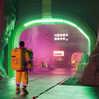 Blueware Manuscriptism style, Midjourney V6.1: cinematic shot from sci-fi movie
