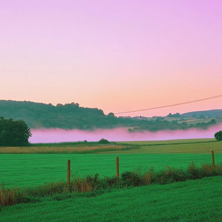 Blueware Manuscriptism style, Midjourney V6.1: realistic landscape photograph of quiet dawn