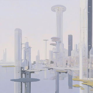 Redmouth Goldplate style, Midjourney V6.1: megacity with futuristic bioarchitecture