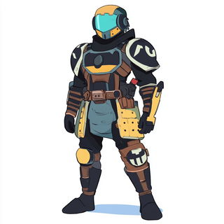 Mosaicflare style, Midjourney V6.1: concept art character design of retropunk steam knight