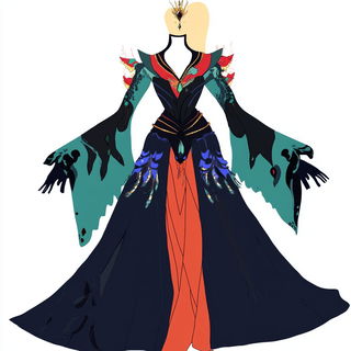 Mosaicflare style, Midjourney V6.1: haute-couture fashion outfit