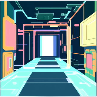 Mosaicflare style, Midjourney V6.1: technical infrastructure blueprint schematics
