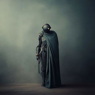 Mintwater Imposition style, Midjourney V6.1: concept art character design of retropunk steam knight