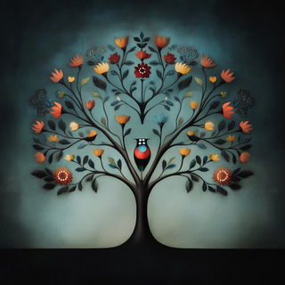 Mintwater Imposition style, Midjourney V6.1: traditional folk art