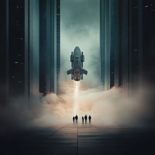 Mintwater Imposition style, Midjourney V6.1: cinematic shot from sci-fi movie