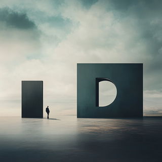 Mintwater Imposition style, Midjourney V6.1: typographic composition with large letters