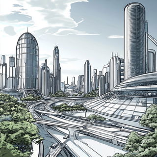 Abyssal Fossilism style, Midjourney V6.1: megacity with futuristic bioarchitecture