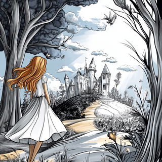 Abyssal Fossilism style, Midjourney V6.1: retro fairy-tale illustration