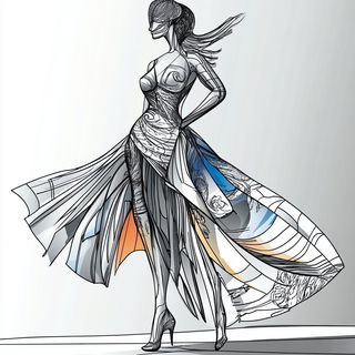 Abyssal Fossilism style, Midjourney V6.1: haute-couture fashion outfit