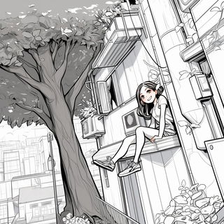 Abyssal Fossilism style, Midjourney V6.1: black-and-white manga comic strip