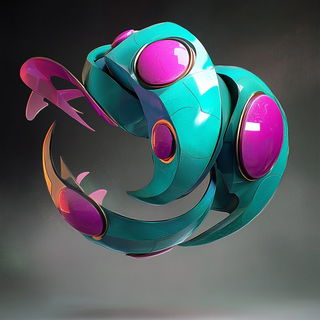 Palafitte Chromapop style, Midjourney V6.1: abstract 3D render