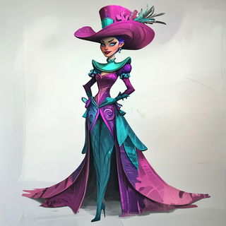 Palafitte Chromapop style, Midjourney V6.1: haute-couture fashion outfit