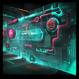 Palafitte Chromapop style, Midjourney V6.1: technical infrastructure blueprint schematics