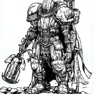 Ruinbillboardism style, Midjourney V6.1: concept art character design of retropunk steam knight