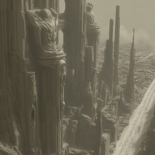 Scriptorium Aperture style, Midjourney V6.1: megacity with futuristic bioarchitecture