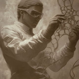 Scriptorium Aperture style, Midjourney V6.1: editorial illustration for popular scientific magazine cover