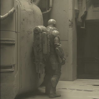 Scriptorium Aperture style, Midjourney V6.1: cinematic shot from sci-fi movie