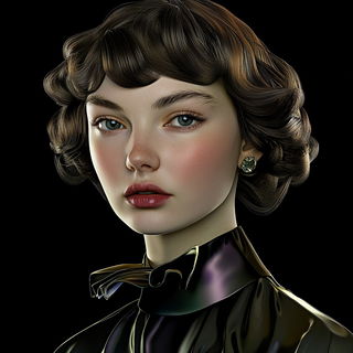 Dockside Reductionism style, Midjourney V6.1: photographic portrait of female protagonist
