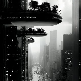 Paperhalo style, Midjourney V6.1: megacity with futuristic bioarchitecture