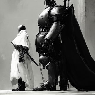 Paperhalo style, Midjourney V6.1: concept art character design of retropunk steam knight