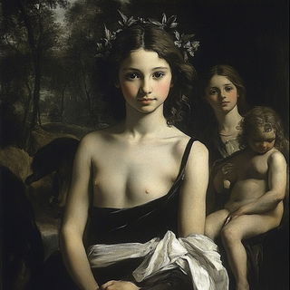 Paperhalo style, Midjourney V6.1: classical 18th-century oil painting