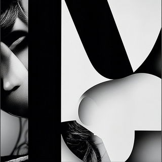 Paperhalo style, Midjourney V6.1: typographic composition with large letters