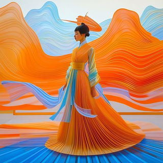 Caffenol Domesticism style, Midjourney V6.1: haute-couture fashion outfit