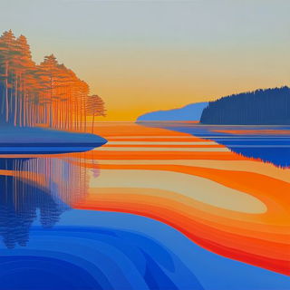 Caffenol Domesticism style, Midjourney V6.1: realistic landscape photograph of quiet dawn