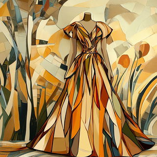 Basalt Retina style, Midjourney V6.1: haute-couture fashion outfit