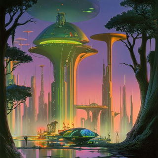Lithocelestia style, Midjourney V6.1: megacity with futuristic bioarchitecture