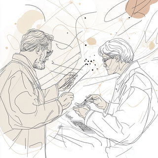 Mythotype style, Midjourney V6.1: editorial illustration for popular scientific magazine cover