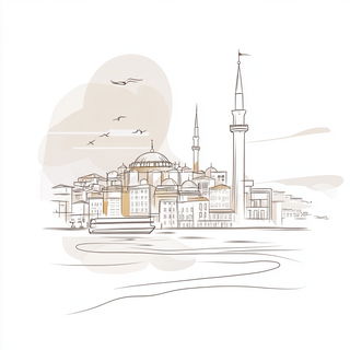 Mythotype style, Midjourney V6.1: bold minimalist logo design for Istanbul city municipal services
