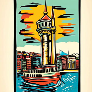 Tealstrike style, Midjourney V6.1: bold minimalist logo design for Istanbul city municipal services