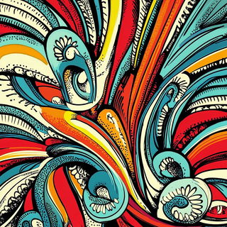 Tealstrike style, Midjourney V6.1: creative pattern composition