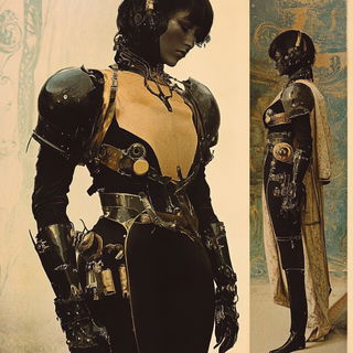 Frostfiligree style, Midjourney V6.1: concept art character design of retropunk steam knight