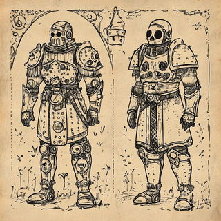 Sunlit Window Railway style, Midjourney V6.1: concept art character design of retropunk steam knight